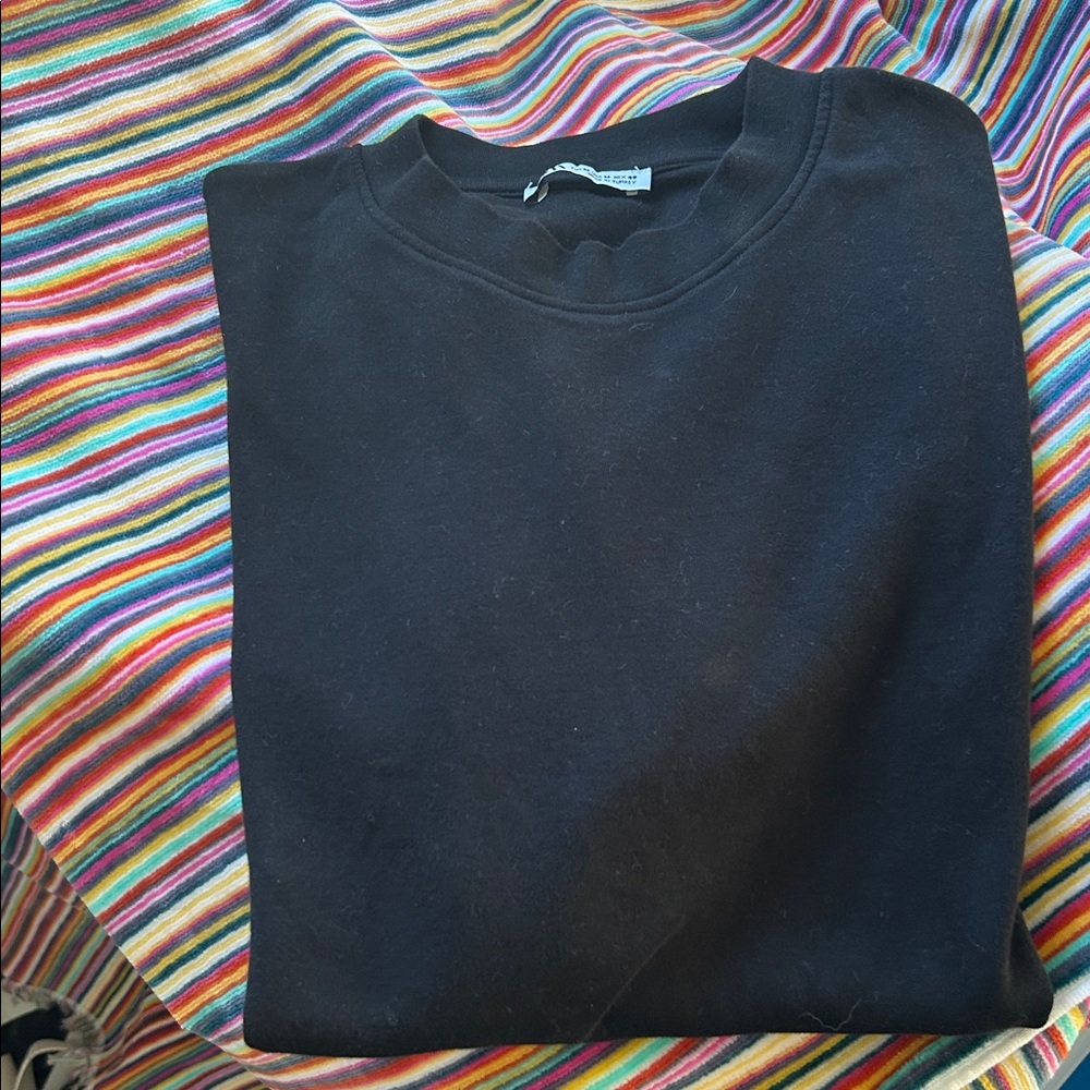 Zara Classic Black Tee All cotton short sleeve